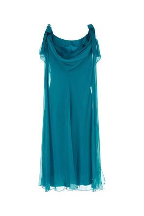 Alberta Ferretti Womens Teal Green Silk Dress Verde Abiti