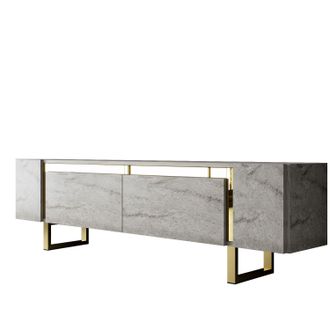 Asir Group LLC Mueble Tv, Mesa Tv, Mueble Bajo. Stand Travertine Gold