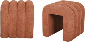 Sweeek Puff contempor&aacute;neo de tela, set de 2, naranja