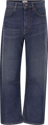 Max Mara Weekend Maxmara Wkdcaduca katoenen denimjeans met wijde pijpen