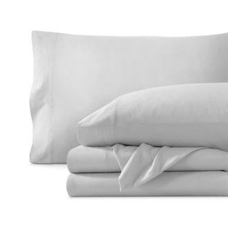 Bare Home Organic Cotton Jersey Sheet Set in Cloud Grey at Nordstrom, Size Twin X-Long