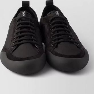 Prada speedrock renylon suede lace up sneakers