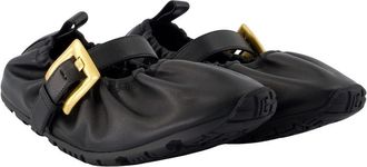 Balmain Womens Racer 45 Ballet Flat Black Lambskin