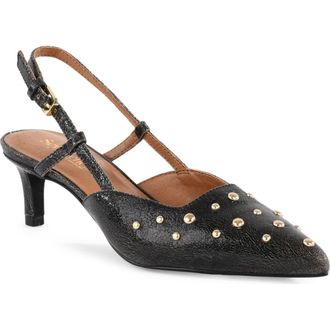 Seychelles Crawford Slingback Pointed Toe Kitten Heel Pump in Black/beige at Nordstrom Rack, Size 8.5