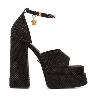 Versace High Heel Sandals, female, Black, Size: 8 1/2 US Medusa Aevitas Platform Sandal