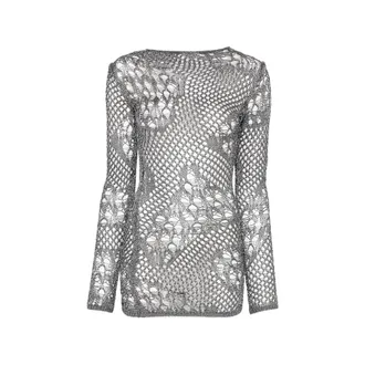 Dondup Open-knit Long-sleeve Mini Dress