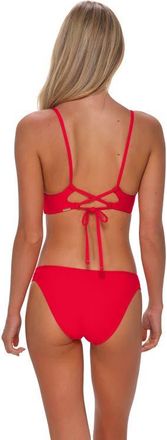 Sunsets Dora Double Tab Bikini Swim Bottoms in Geranium at Nordstrom, Size X-Large