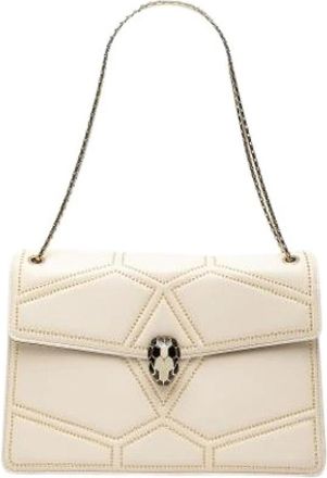 Bulgari Pre-owned Serpenti Forever Schoudertas - Dames - Vintage Schoudertas - Beige - ONE Size - Leer - Vintage