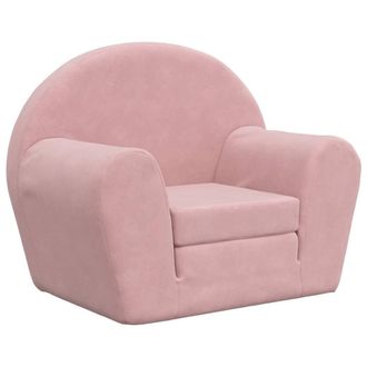 vidaXL Sof&aacute; Cama Para Ni&ntilde;os Felpa Suave Rosa Vidaxl