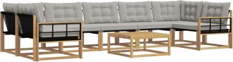 vidaXL Conjunto De Sof&aacute;s De Exterior 8 Uds. Blanco Y Gris Claro Vidaxl