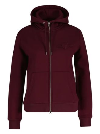 GANT Shield zip hoodie - women - Cotton/Recycled Polyester - M - Red