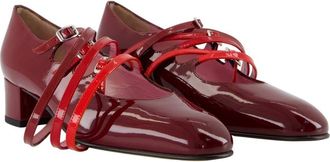 Carel Womens Spaghetti Pumps - Carel Leather Burgundy Calfskin Shoes