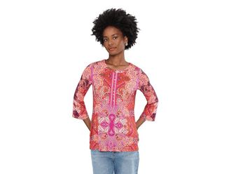 Johnny Was The Janie Favorite Button Front Henley Womens Clothing Lantana Scarf : 2XL, Rayon/Spandex