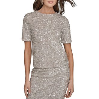 DKNY Sequin Top in Vapor at Nordstrom, Size X-Small