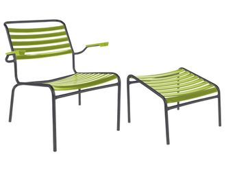 Schubiger M&ouml;bel L&auml;ttli-Lounger + Hocker S&auml;ntis mit Armlehnen