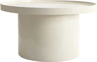 Oviala Mesa de centro redonda de 70 cm en MDF lacado en blanco