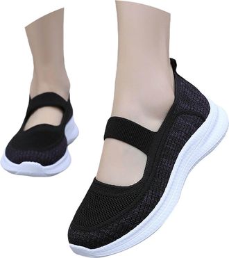 Generic Ladies Slip on Trainers Slip on Trainers Women Wide Fit Womens Ladies Arch Support Platform Comfortable Orthopedic Walking Lightweight Breathable Canv