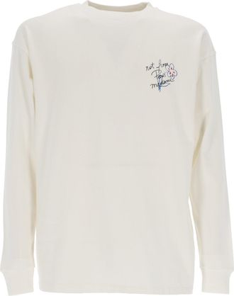 Dr&ocirc;le de Monsieur White Esquisse Slogan Long T-Shirt