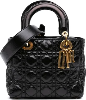 Dior Borsa a tracolla My ABCDior Lady Dior piccola lucida effetto stropicciato e motivo Cannage 2018 - Nero