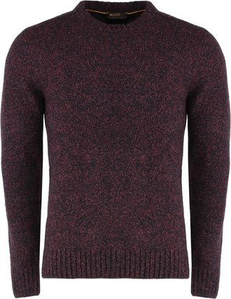 Moorer Gerone Crewneck Sweater - Heren - Cashmere truien - Bruin - M - Leer - Truien & Vesten