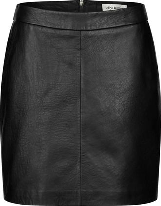 Lollys Laundry Leather Skirts - Dames - Leren & Su&egrave;de rokken - Zwart - XL - Leer - Rokken