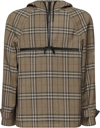 Burberry Brush Zip Jas met Trekkoord Capuchon - Heren - Zomerjassen - Veelkleurig - L - Jassen