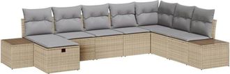 vidaXL Garden Sofa Set 8 pcs Beige 55 x 62 x 69 cm Poly rattan vidaXL