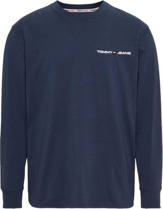 Tommy Hilfiger Linear Chest T-shirt Classic Design - Heren - Longsleeves - Blauw - XL - Katoen - Tops
