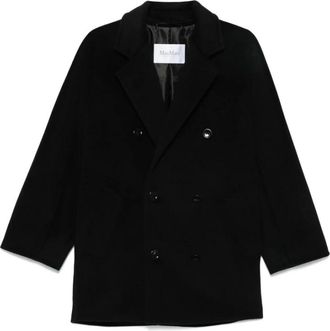 Max Mara Jassen, Dames, Zwart, S, Wol, Rebus Coat
