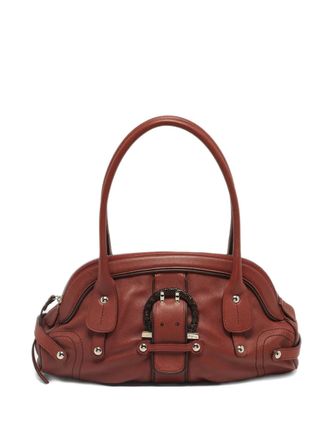 Ferragamo Gancini leather shoulder bag - Brown