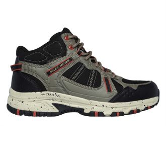 Skechers Leren wandelschoenen voor heren met Hillcrest-logo (Natuurlijk/Zwart)
