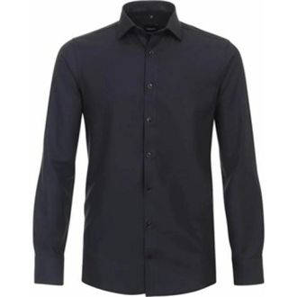 Venti Heren Casual Overhemd met Lange Mouwen in Zwart - Heren - Overhemden - Zwart - Maat: 2XL