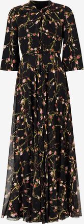 Giambattista Valli Langes Seidengeorgettekleid Wild Flowers