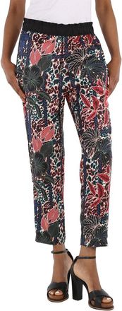 Moncler Ladies Floral Print Cropped Silk Trousers, Brand Size 44 (US Size 12)