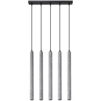 Wonderlamp L&aacute;mpara Colgante Vacu 5 Luces, Cemento