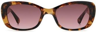 Kate Spade New York Beryl 53mm Gradient Rectangular Sunglasses in Havana/burgundysh at Nordstrom