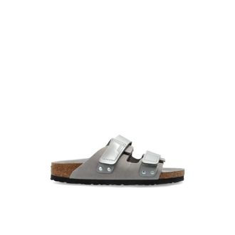 Birkenstock Uji Slides - Dames - Sandalen - Grijs - 37 EU - Leer - Schoenen