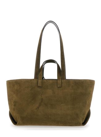 A.P.C. Womens Tote Bag Le Drummer Green Suede Calf Leather