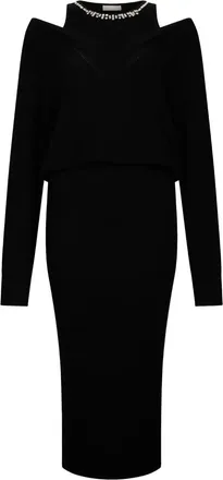 Liu Jo Abito midi con decorazione - Nero