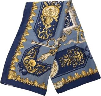 Hermès Pre-owned Scarves, female, Blue, Size: ONE SIZE Pre-owned Silk Scarf