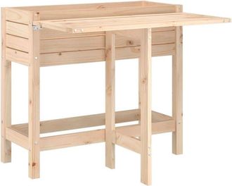 vidaXL Jardinera con tapa plegable madera maciza de pino Vidaxl