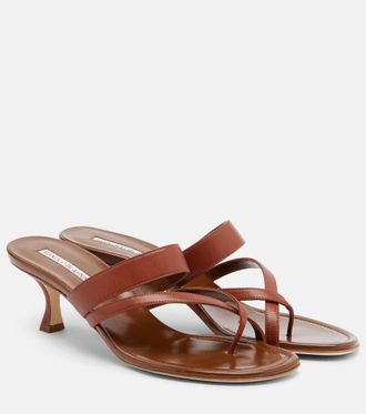 Manolo Blahnik Susa leather thong sandals