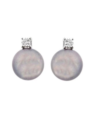 Salvini 18K 0.11 ct. tw. Diamond 7mm Pearl Earrings (Authentic Pre-Loved)