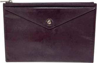 Givenchy Pre-owned Leren Envelop Clutch Tas - Dames - Vintage Clutch - Paars - ONE Size - Leer - Vintage