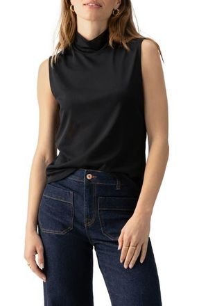 Sanctuary Sleeveless Cowl Neck Mesh Top in Black at Nordstrom, Size Xx-Small