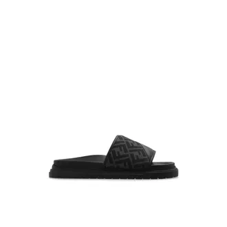 Fendi Sliders, male, Black, Size: 10 US Diagonal Slides