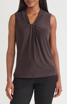 Kasper Knot Front Sleeveless Top in Rich Chocolate at Nordstrom, Size X-Large P