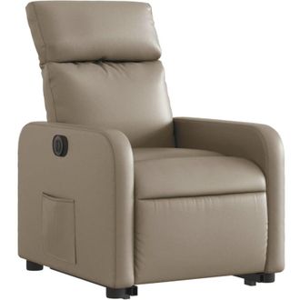 vidaXL Vidaxl - Sill&oacute;n Elevable El&eacute;ctrico Cuero Artificial Capuchino