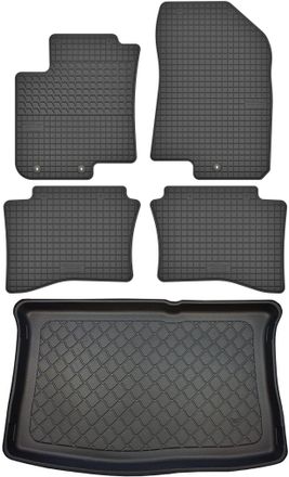 OEM Hyundai I20 Ii Gb Hatchback De 12/2014 A 07/2020. Juego: Alfombrillas De Goma Para Coche + Alfombrilla Para Maletero