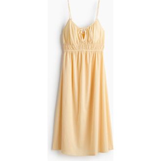 H&M Crinkled Jersey Dress in Yellow at Nordstrom, Size Xx-Large